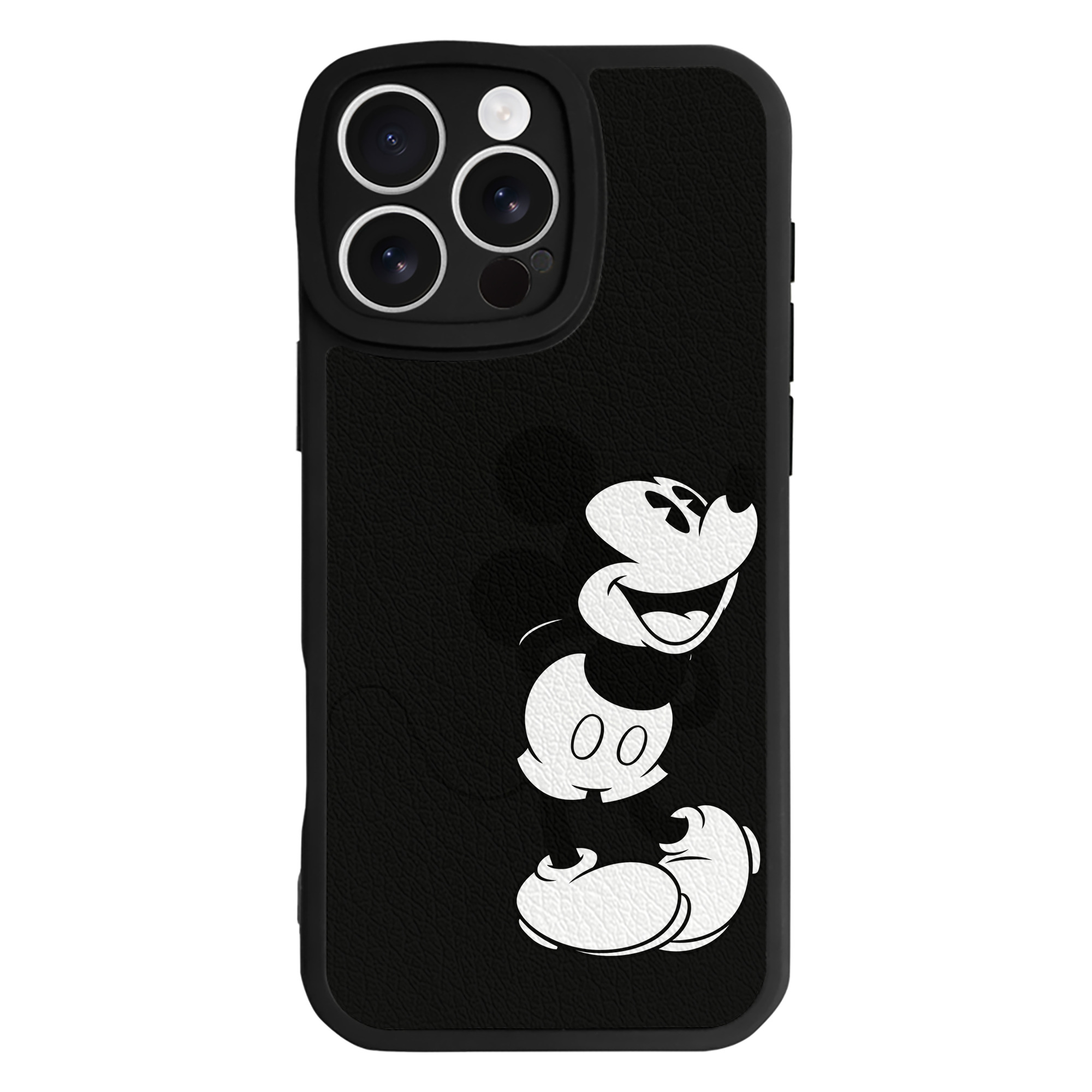 （画像用） ミッキーマウス Mickey Mouse 【iPhone 16シリーズ対応】シリコンスマホケース（レザー調） 材質：シリコン